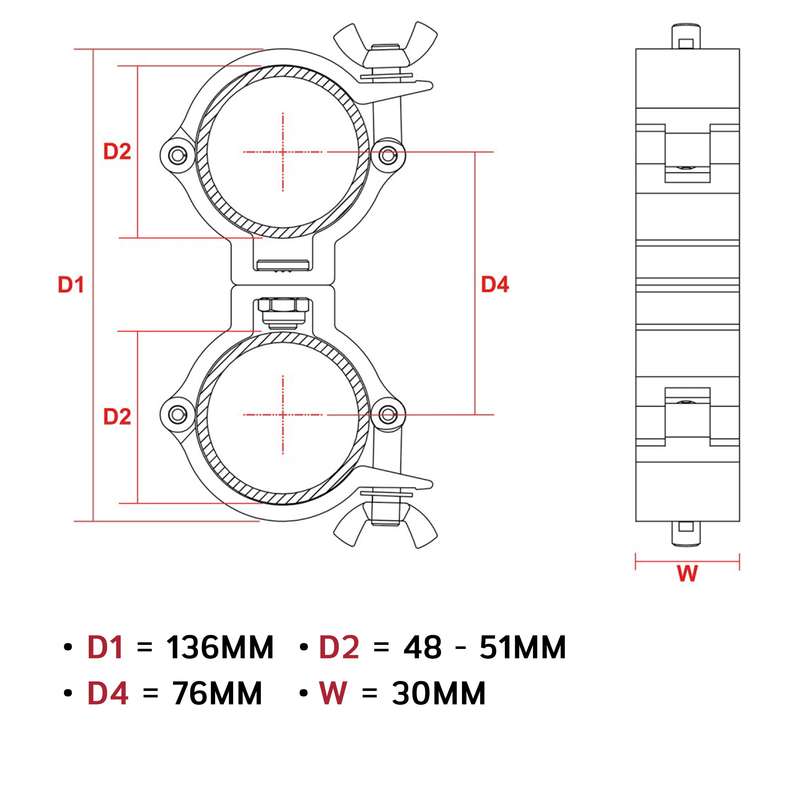 BEAMZ BC50-100D SWIVEL COUPLER 100KG ALUMINIUM