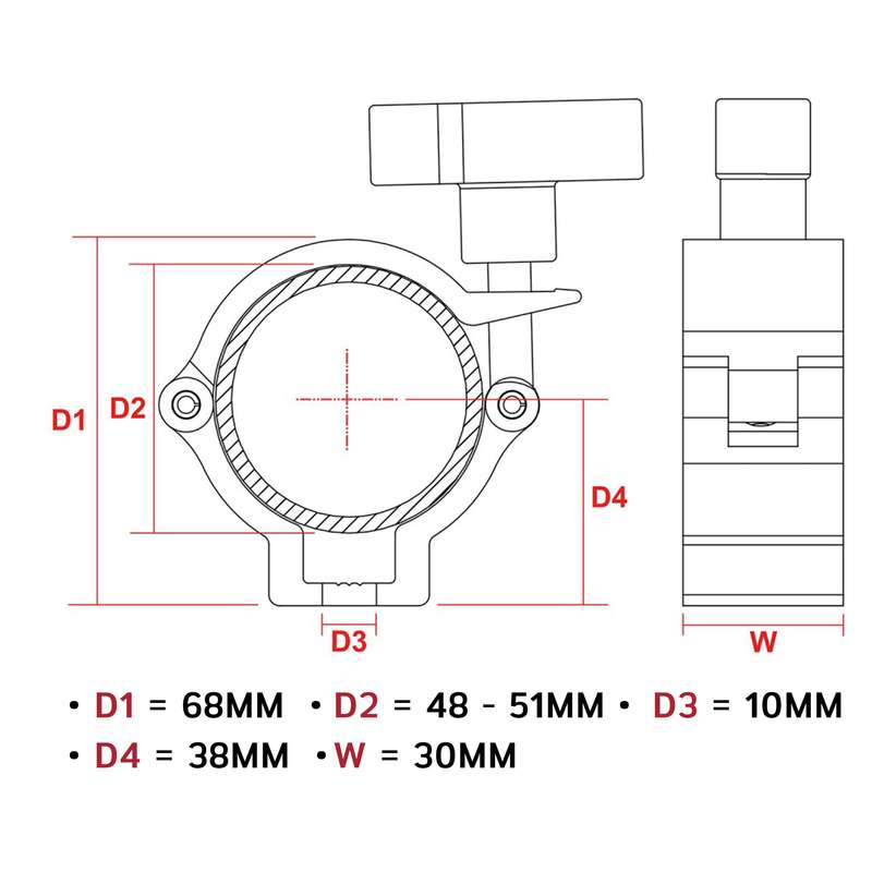 BEAMZ BC50-100N HALF COUPLER 100KG ALUMINIUM