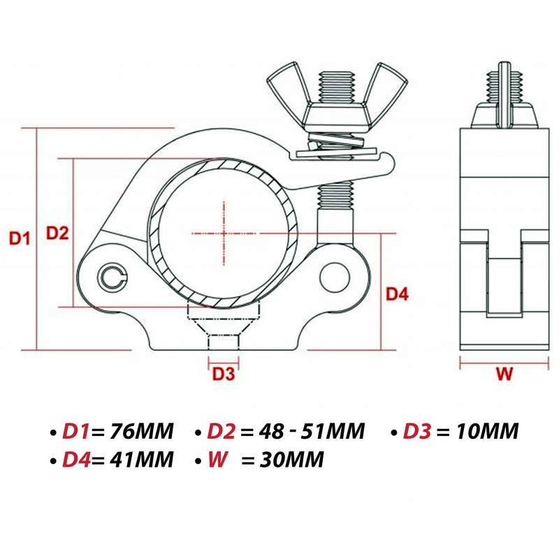 BEAMZ BC50-200 HALF COUPLER 250KG ALUMINIUM