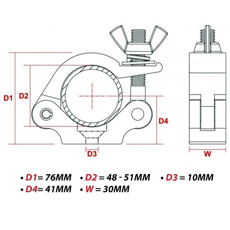 BEAMZ BC50-200 HALF COUPLER 250KG ALUMINIUM
