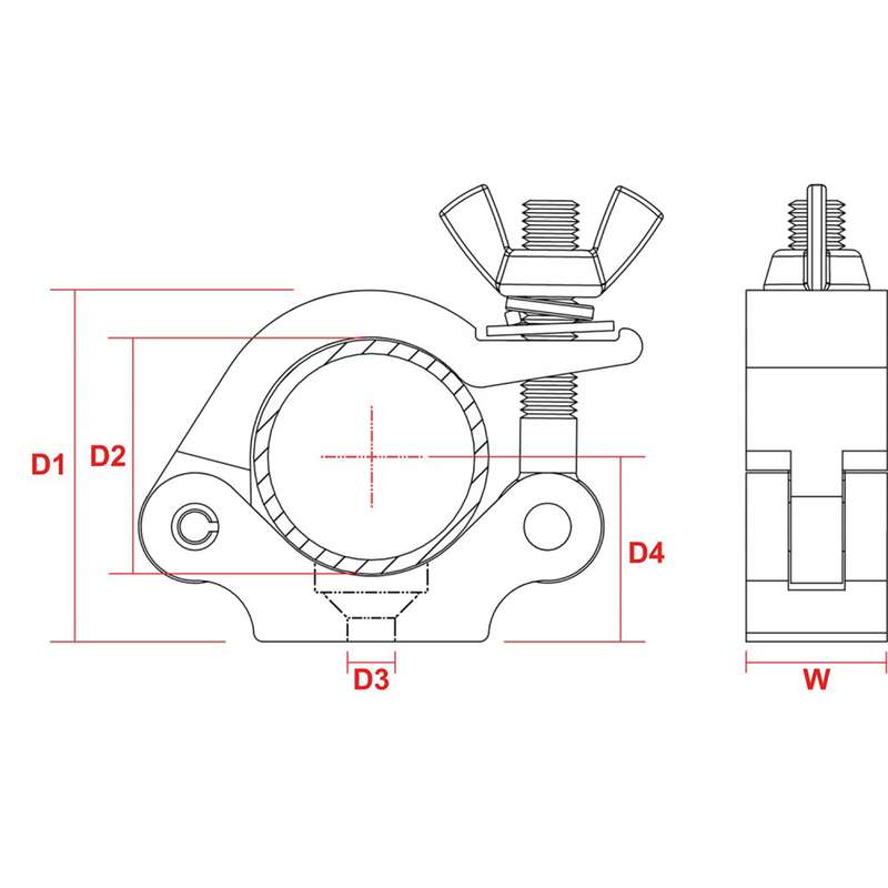 BEAMZ BC50-200 HALF COUPLER 250KG ALUMINIUM