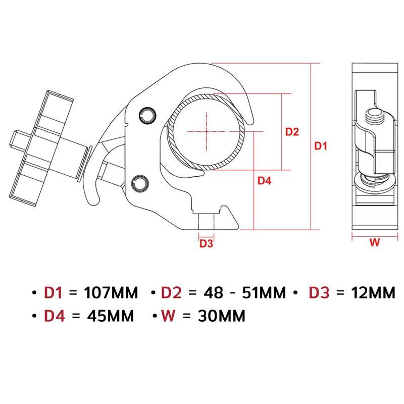 BEAMZ BC50-250T QUICK TRIGGER SELF LOCK 250KG ALUMINIUM