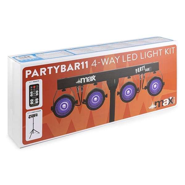 BEAMZ PARTYBAR11 SET 4 X COB PAR 4x 20W RGB