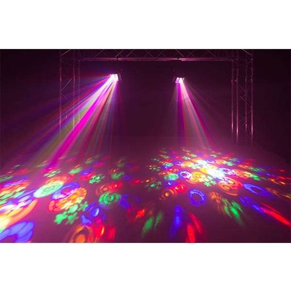 BEAMZ LED GOBO DERBY WITH UV AND STROBE 5x 3W LED 16x 3W RGBAWUV