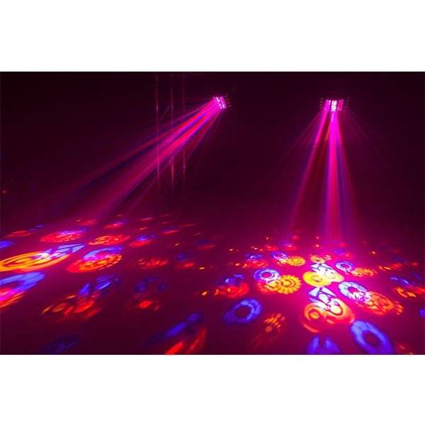 BEAMZ LED GOBO DERBY WITH UV AND STROBE 5x 3W LED 16x 3W RGBAWUV