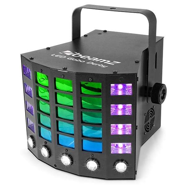 BEAMZ LED GOBO DERBY WITH UV AND STROBE 5x 3W LED 16x 3W RGBAWUV