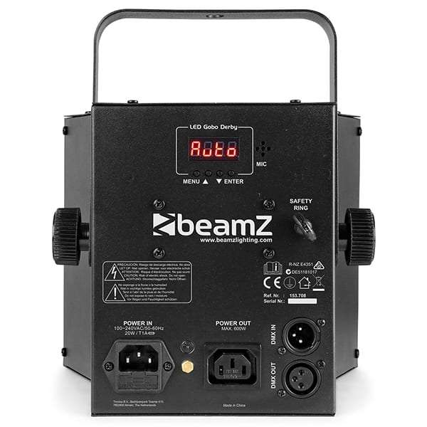 BEAMZ LED GOBO DERBY WITH UV AND STROBE 5x 3W LED 16x 3W RGBAWUV