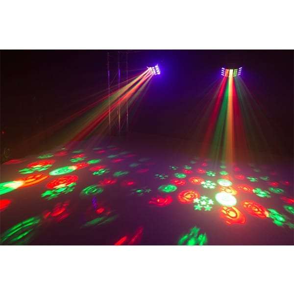 BEAMZ LED GOBO DERBY WITH UV AND STROBE 5x 3W LED 16x 3W RGBAWUV