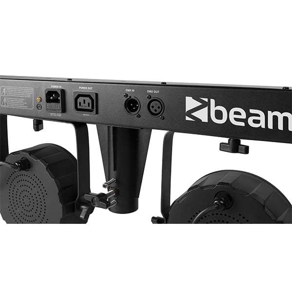 BEAMZ SHOWBAR FREE WITH PAR DERBY AND STROBE 4x 1W LED 6x 4W RGBW