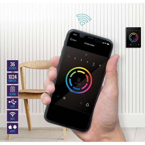BEAMZ STICKCW4 DMX INTERFACE WALL MOUNT WIFI