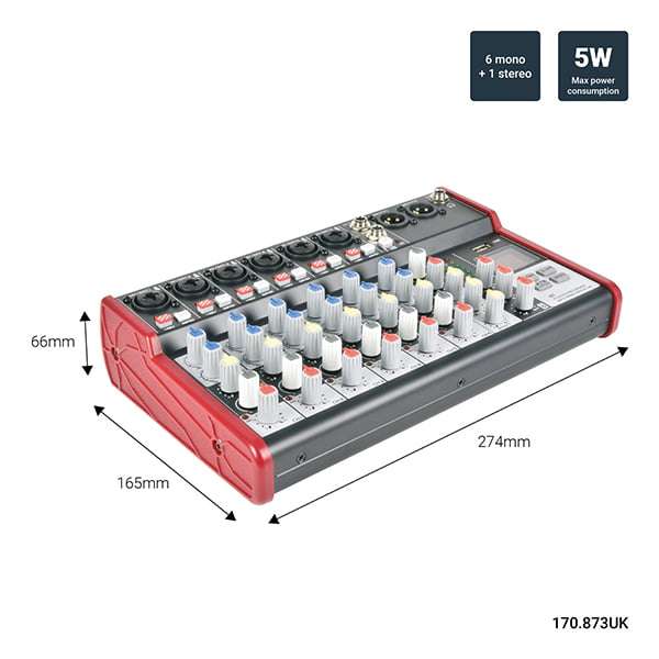 CITRONIC - CSM-8 MUSIC MIXER WITH BT/USB/MP3