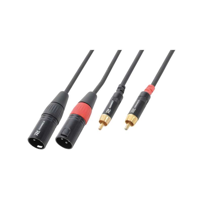 PDC CX66-3 SIGNAL LEAD 2X XLR MALE  - 2X RCA MALE 3M