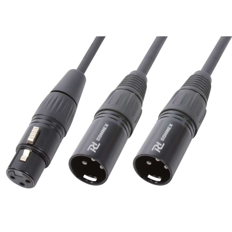 PDC CX142 SIGNAL LEAD XLR MALE  - 2X XLR FEMALE 0.5M