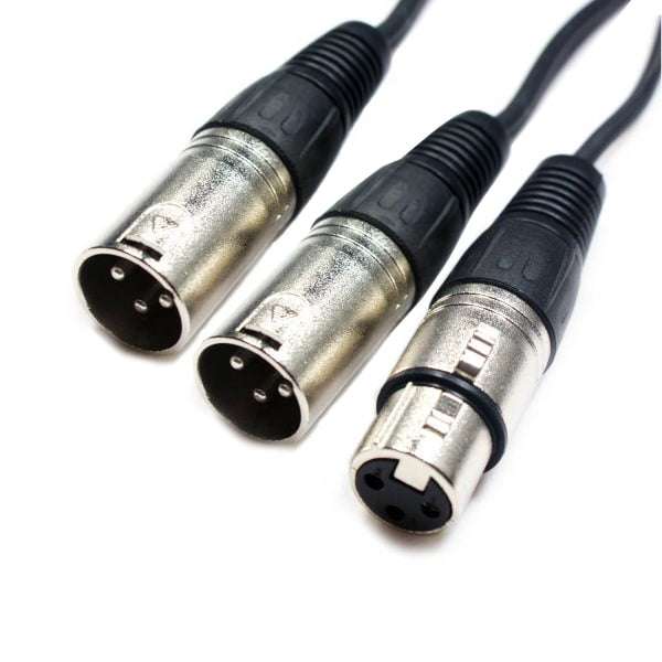 PDC CX142 SIGNAL LEAD XLR MALE  - 2X XLR FEMALE 0.5M