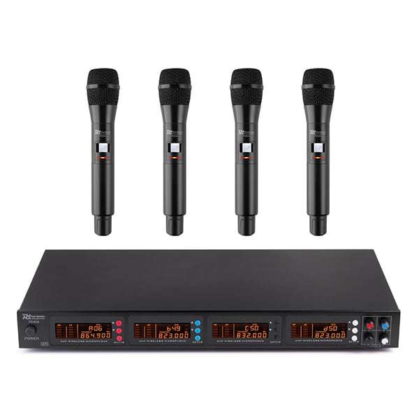 POWER DYNAMICS PD504H QUAD HANDHELD MICROPHONE UHF 826.300/831.200 MHz /863.000/865.000 MHz