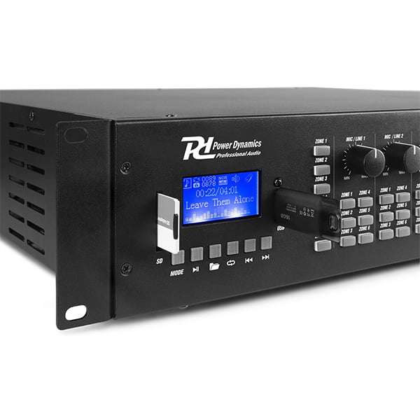 PDM PRM606 100V MIXER AMPLIFIER 360W USB/SD/BT 6 ZONE