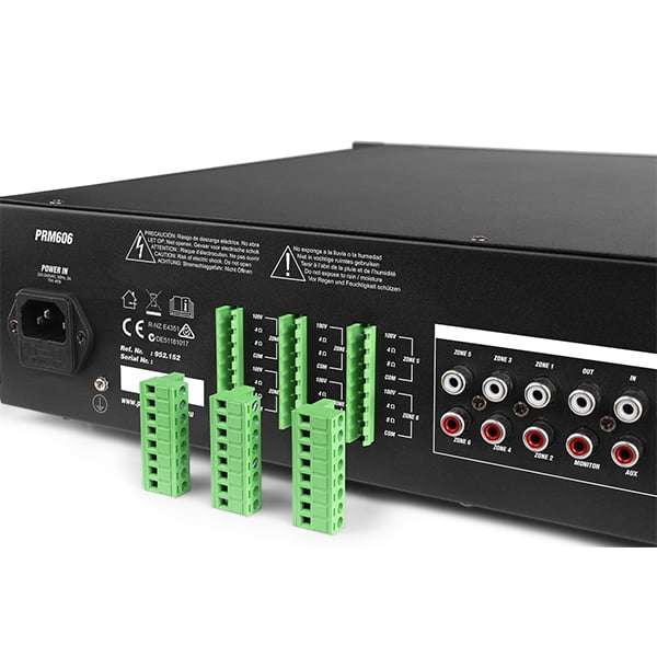 PDM PRM606 100V MIXER AMPLIFIER 360W USB/SD/BT 6 ZONE