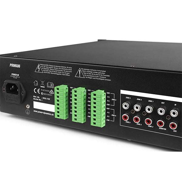 PDM PRM606 100V MIXER AMPLIFIER 360W USB/SD/BT 6 ZONE