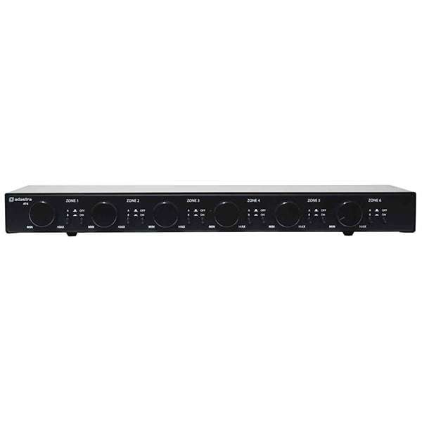 Adastra - AT6 6-WAY 100V SPEAKER SELECTOR SWITCH TWO ZONE WITH VOLUME CONTROL 6x 30W