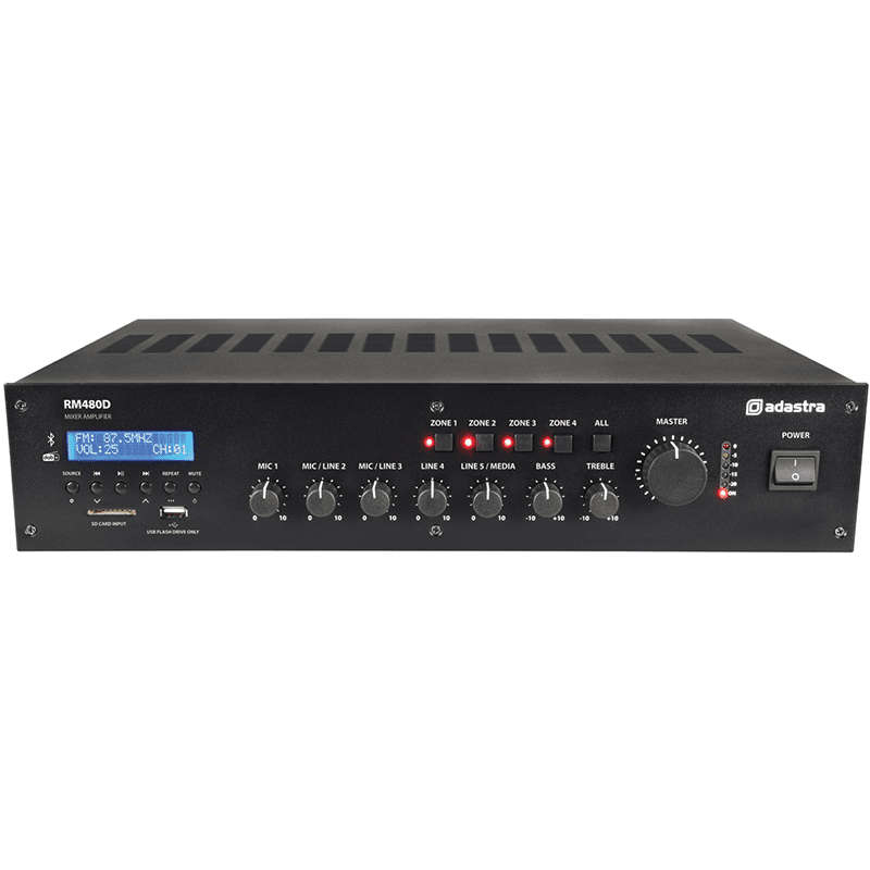 ADASTRA RM480D 100V MIXER AMPLIFIER 480W USB/BT/FM/DAB+