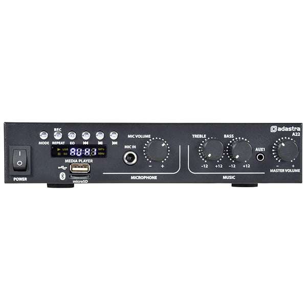 Adastra - A22 STEREO PA MIXER-AMPLIFIER USB/BT/FM 8OHM 2 x 25W