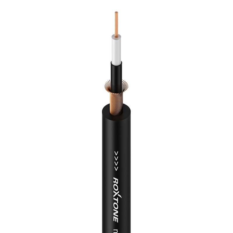 Roxtone - 100M CABLE SINGLE CORE INSTRUMENT SCREENED OD BLACK