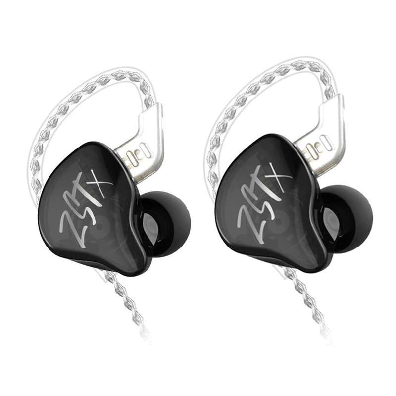KZ ZST-X Drivers Hybrid HIFI Bass Earbuds  Black