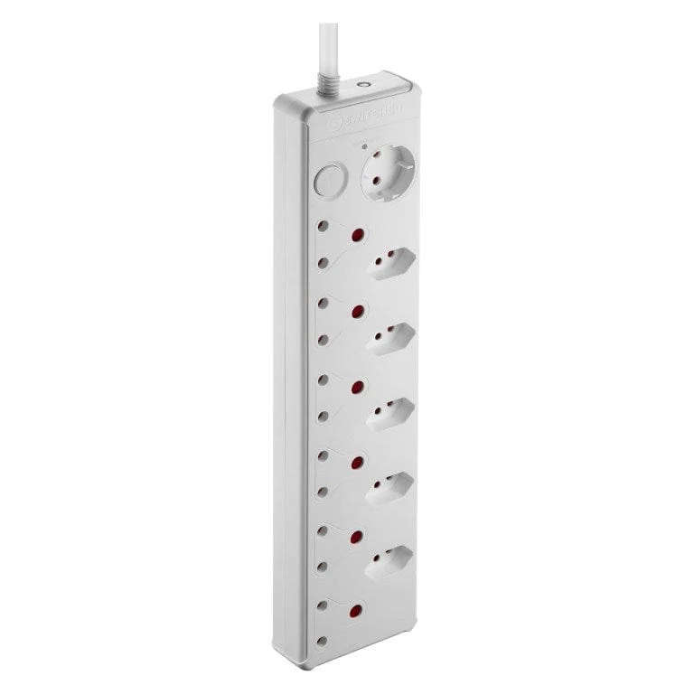 Switched 12-way Medium Surge Protection Multiplug with 0.5m Cord White