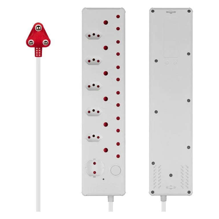 Switched 12-way Medium Surge Protection Multiplug with 0.5m Cord White