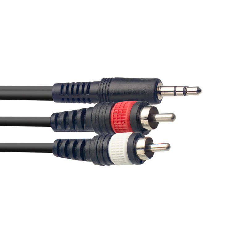 STAGG Mini Stereo to 2 x RCA Cable - 1M