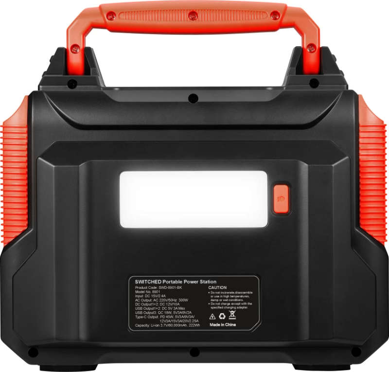 Switched 300W 222Wh Portable Power Station SWD-8901-BK