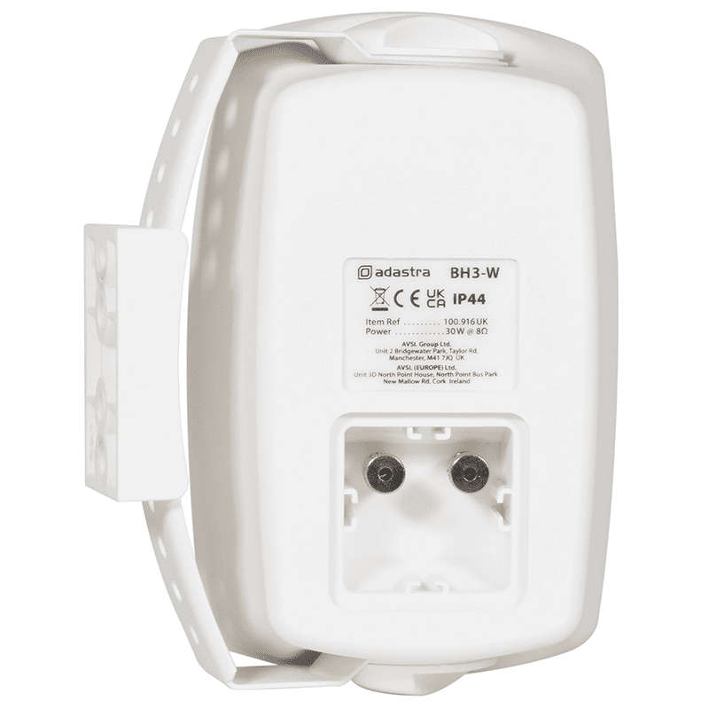 ADASTRA BH3-W PASSIVE WALL MOUNT SPEAKER 3IN WHITE 30W 8 OHM IP44 PAIR