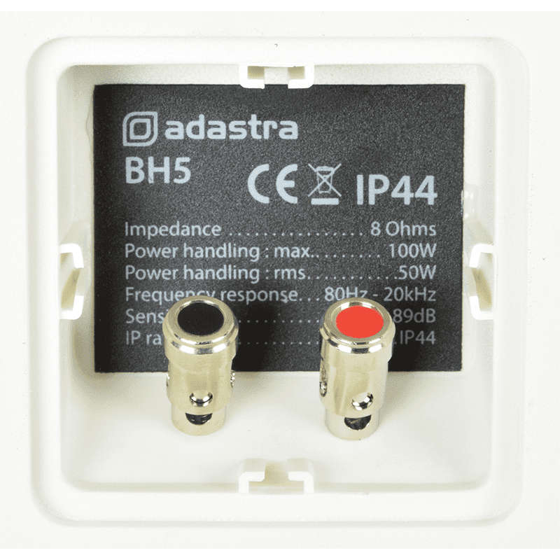 ADASTRA BH5-W PASSIVE WALL MOUNT SPEAKER 5IN WHITE 50W 8 OHM IP44 PAIR