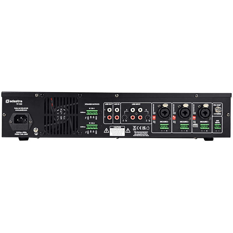 ADASTRA V-122 100V MIXER AMPLIFIER 2x 120W USB/BT/FM/DAB+