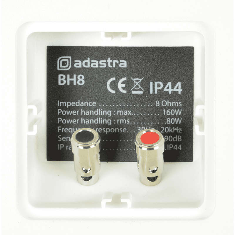 ADASTRA BH8-W PASSIVE WALL MOUNT SPEAKER 8IN WHITE 80W 8 OHM IP44 PAIR