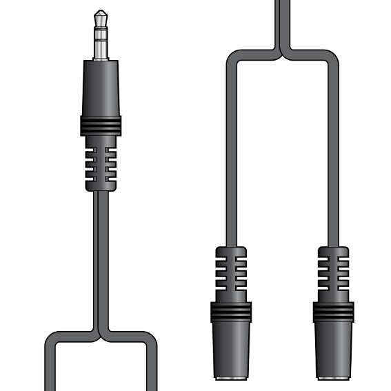 Avlink - 1.2M 3.5mm STEREO PLUG  - 2 x 3.5mm STEREO SOCKETS SPLITTER LEAD
