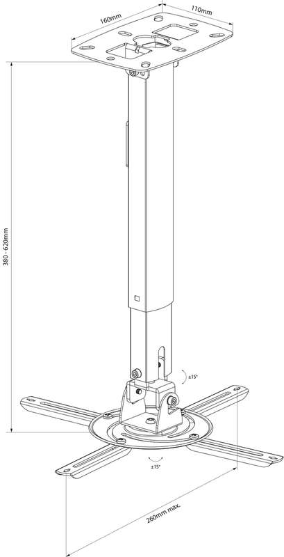 AVLINK - PJM620 ADJUSTABLE CEILING PROJECTOR BRACKET