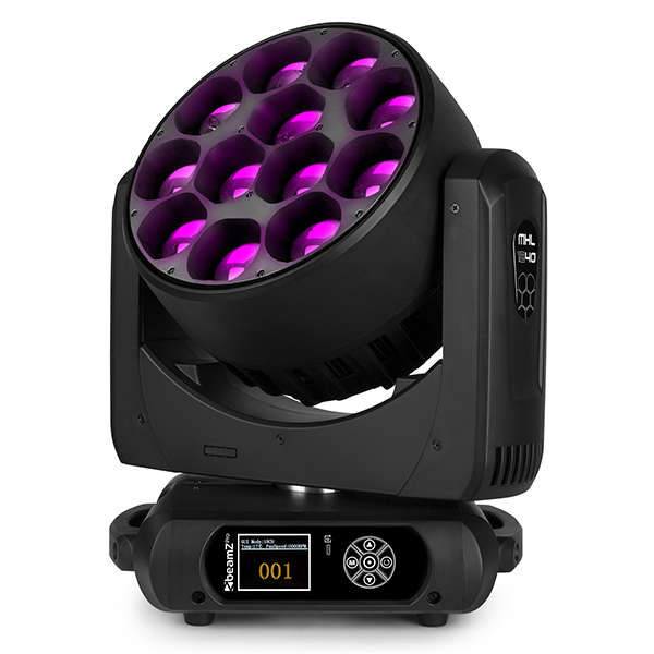 BEAMZPRO MHL1240 LED MOVING HEAD ZOOM 12x 40W RGBW [2 IN A FLIGHTCASE]