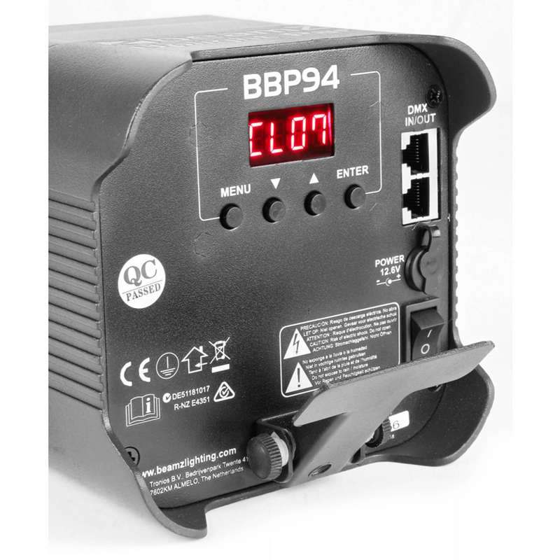BEAMZ BBP94 LED BATTERY UPLIGHT PAR IP20 4x 10W RGBAWUV
