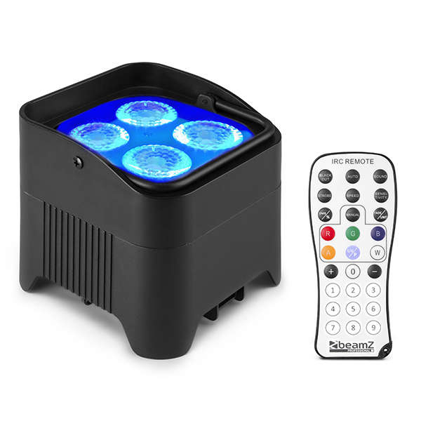 BEAMZ BBP94W LED BATTERY UPLIGHT PAR IP20 4x 12W RGBAWUV