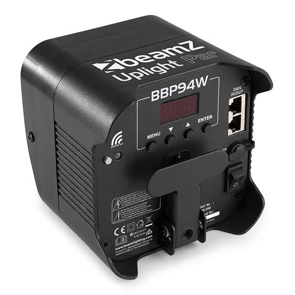 BEAMZ BBP94W LED BATTERY UPLIGHT PAR IP20 4x 12W RGBAWUV