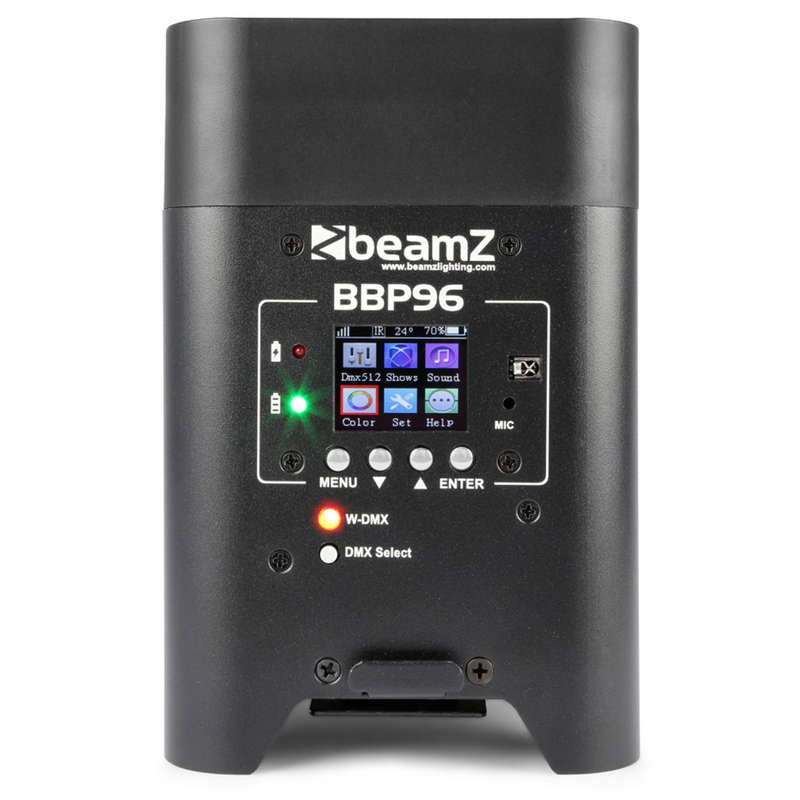 BEAMZ BBP96 LED BATTERY UPLIGHT PAR IP20 6x 12W RGBAWUV