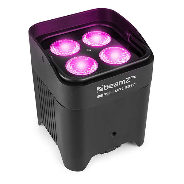 BEAMZPRO BBP54 LED BATTERY UPLIGHT PAR IP54 4x 12W RGBAWUV