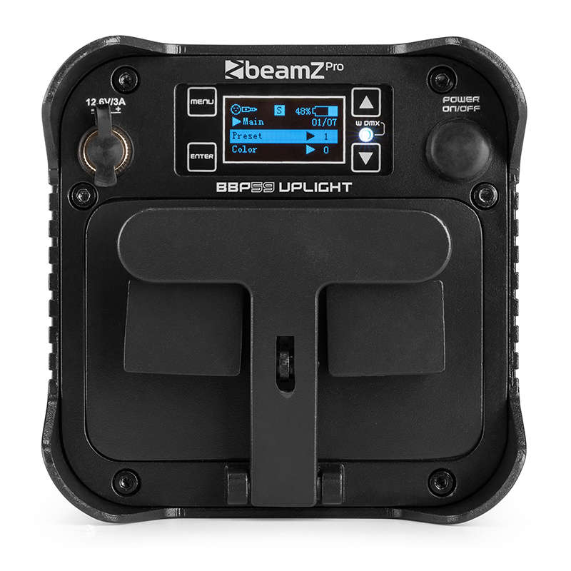 BEAMZPRO BBP59 LED BATTERY UPLIGHT PAR IP65 9x 12W RGBAWUV