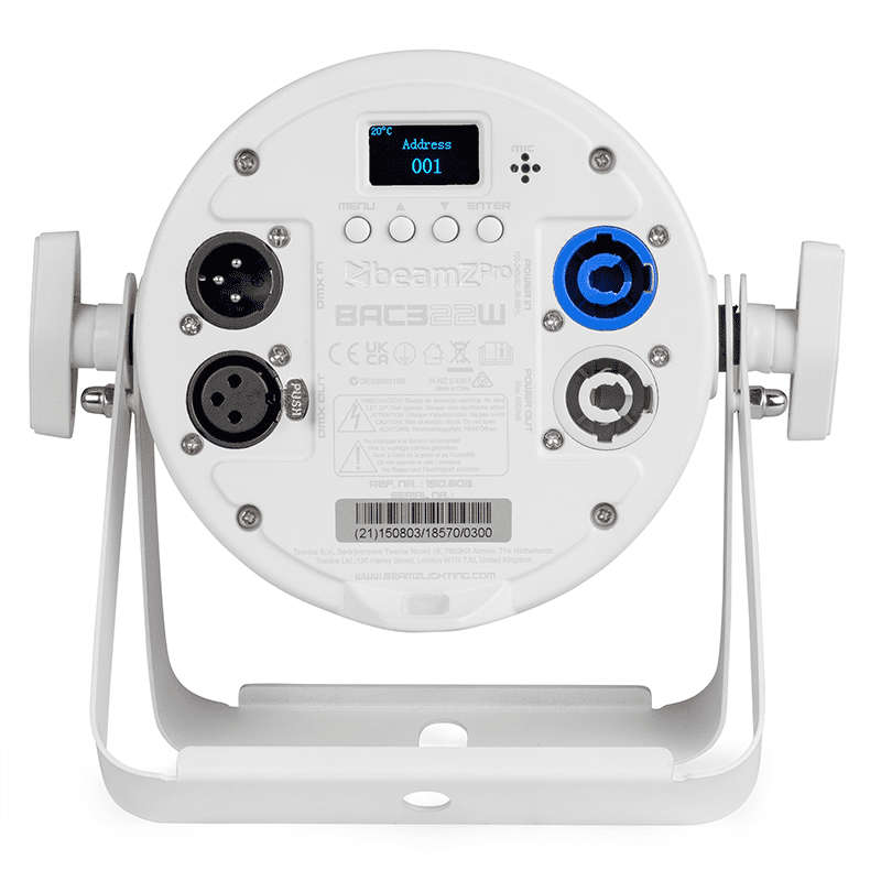 BEAMZPRO BAC322W LED PROPAR 6x 10W RGBALC WHITE EDITION