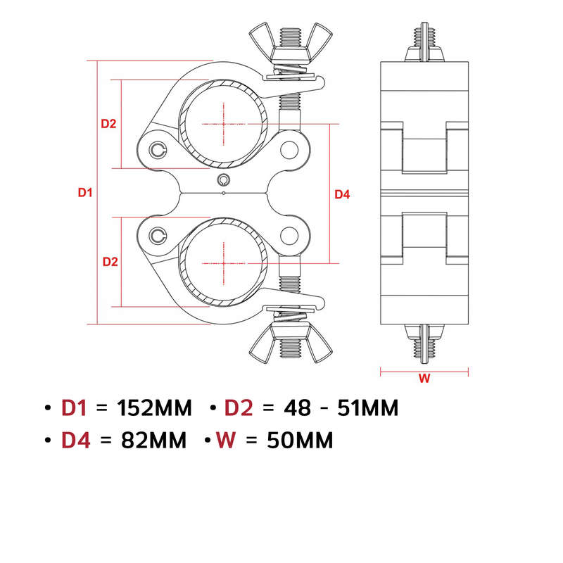 BEAMZ BC50-500D SWIVEL COUPLER 500KG ALUMINIUM