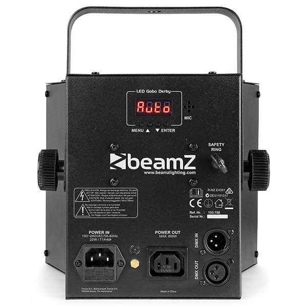 BEAMZ LED GOBO DERBY WITH UV AND STROBE 5x 3W LED 16x 3W RGBAWUV