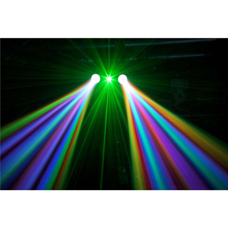 BEAMZ TERMINATOR IV LED DOUBLE MOON WITH LASER AND STROBE 12x 1W RGBW