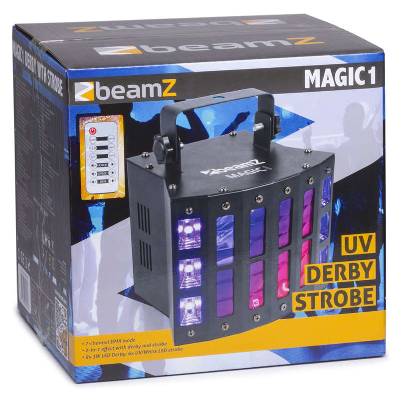 BEAMZ MAGIC1 DERBY WITH STROBE 9x 3W RGBAWUV