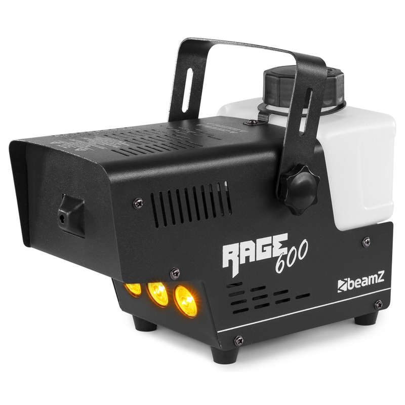 BEAMZ RAGE600LED SMOKE  MACHINE 600W AMBER 3x 1W WIRELESS REMOTE